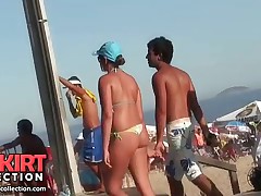 Girl was walking with her boyfriend and I was spying her adorable bikini ass and tits